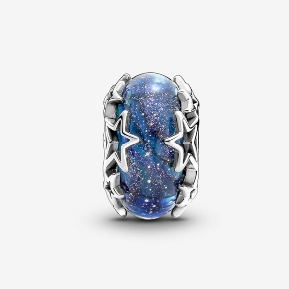 PANDORA GALAXY BLUE and STAR MURANO CHARM 790015C00 - Picture 2 of 6